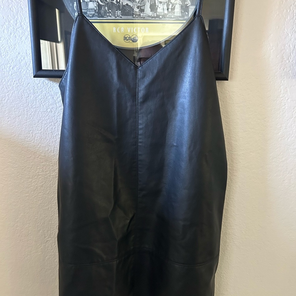 We The Three - faux leather mini dress.